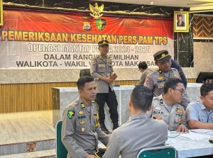 Dokkes Polrestabes Makassar Lakukan Pemeriksaan Kesehatan Anggota Menjelang Pengamanan TPS Pilkada Serentak 2024