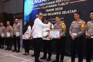 Polrestabes Makassar Sabet Penghargaan Kepatuhan Penyelenggaraan Pelayanan Publik dari Ombudsman RI