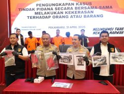 Debt Collector Aniaya Korban di Halaman Polsek Bukit Raya, Empat Pelaku Ditangkap