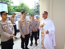 Pantau Gereja, Polrestabes Makassar Pastikan Ibadah Kenaikan Isa Almasih Berjalan Aman dan Kondusif
