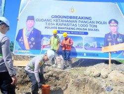 Wakapolda Sulsel Letakkan Batu Pertama Pembangunan Gudang Ketahanan Pangan Polri di Bantaeng
