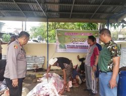 Polsek Manggala Tebar Kepedulian Lewat Penyembelihan Hewan Qurban Idul Adha 1446 H