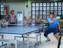 Semarak Pertandingan Tenis Meja Antar PJU dan Satker Warnai Peringatan Hari Bhayangkara ke-79 di Polda Sulsel