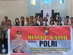 Cooling System Minggu Kasih, Kapolsek Manggala Sampaikan Pesan Kamtibmas kepada Jemaat