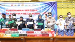 Kapolda Sulsel Hadiri Pemusnahan Rokok dan Minuman Beralkohol Ilegal oleh Kanwil DJBC Sulbagsel