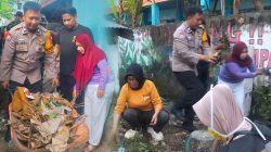 Jalin Kekompakan, Bhabinkamtibmas Polsek Ujung Pandang Kerja Bakti Bersama Warga