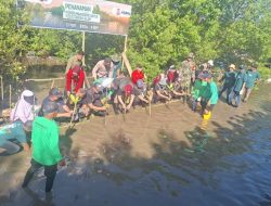 Kanit Samapta Polsek Biringkanaya Hadiri Penanaman Mangrove Bersama Alumni SMADA Makassar