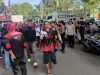 Personel Polsek Biringkanaya dan Polda Sulsel Kawal Aksi Buruh FSPMI di Depan Polda Sulsel